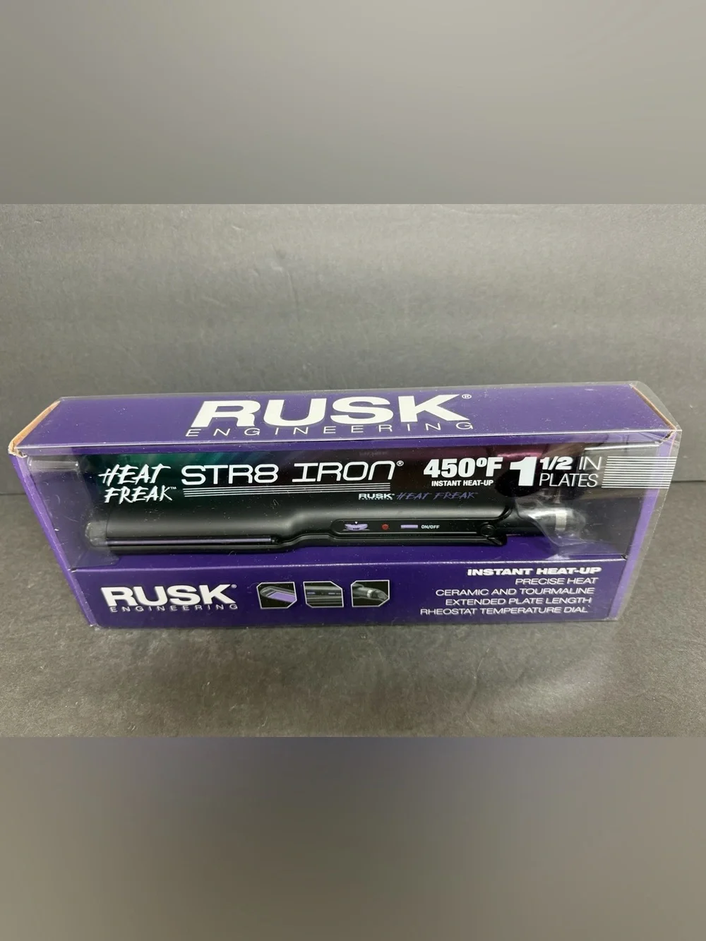 BRAND NEW Rusk Heat Freak Professional Str8 Ceramic Tourmaline Flat Iron, 1.5